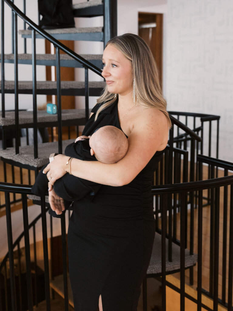 emotional ceremony Michigan Micro-wedding on film in falling snow, Fennville MI