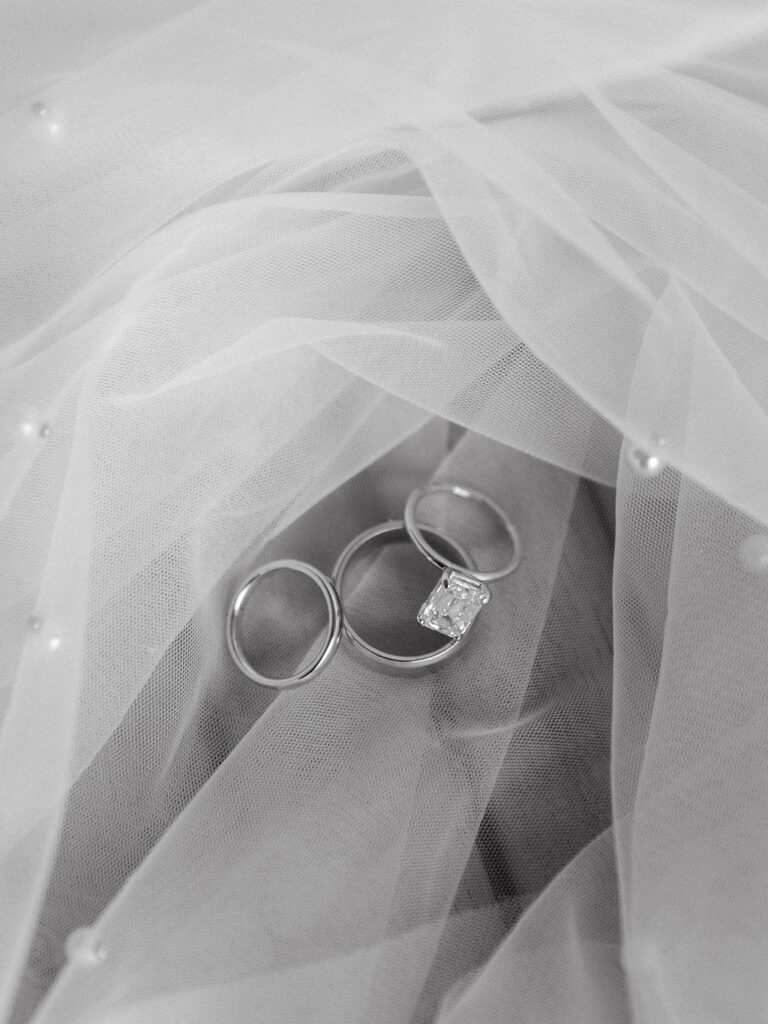 Michigan Micro-wedding on film in falling snow, Fennville MI