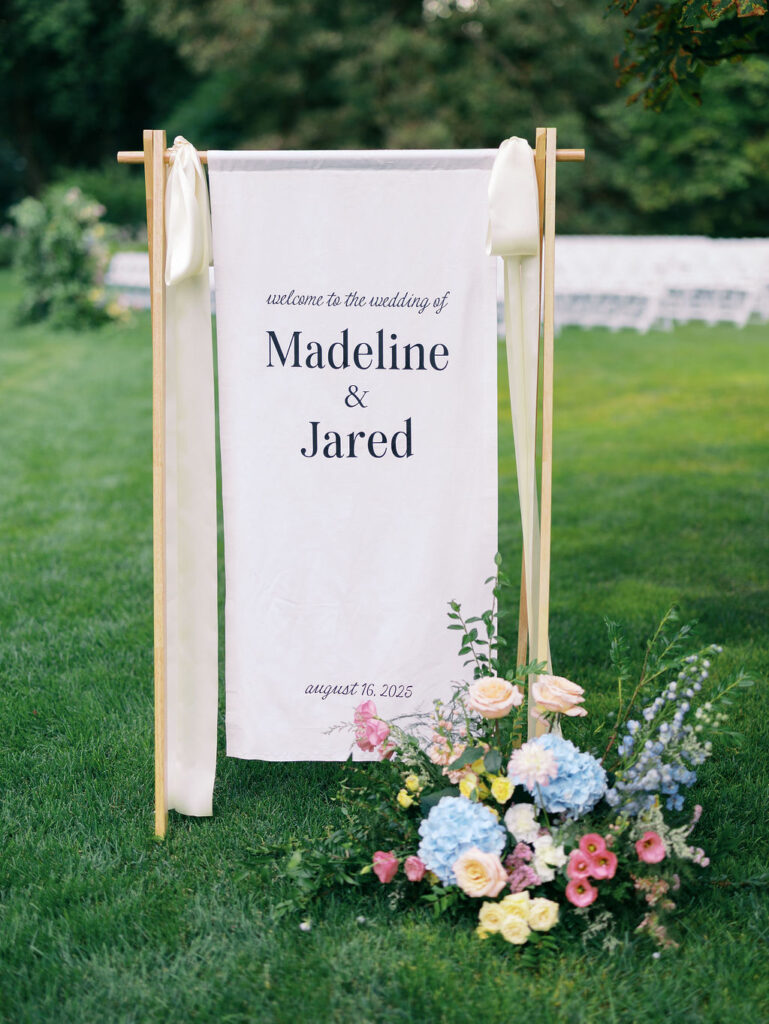 Romantic garden ceremony setup with florals and lush greenery in Chicago IL