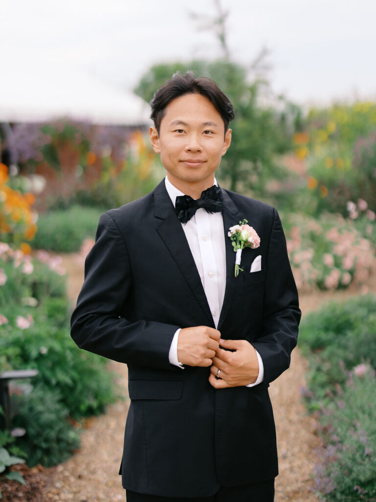 Of the Land Wedding Photos in Michigan on film, joyful celebration with lush florals and bride and groom laughing
