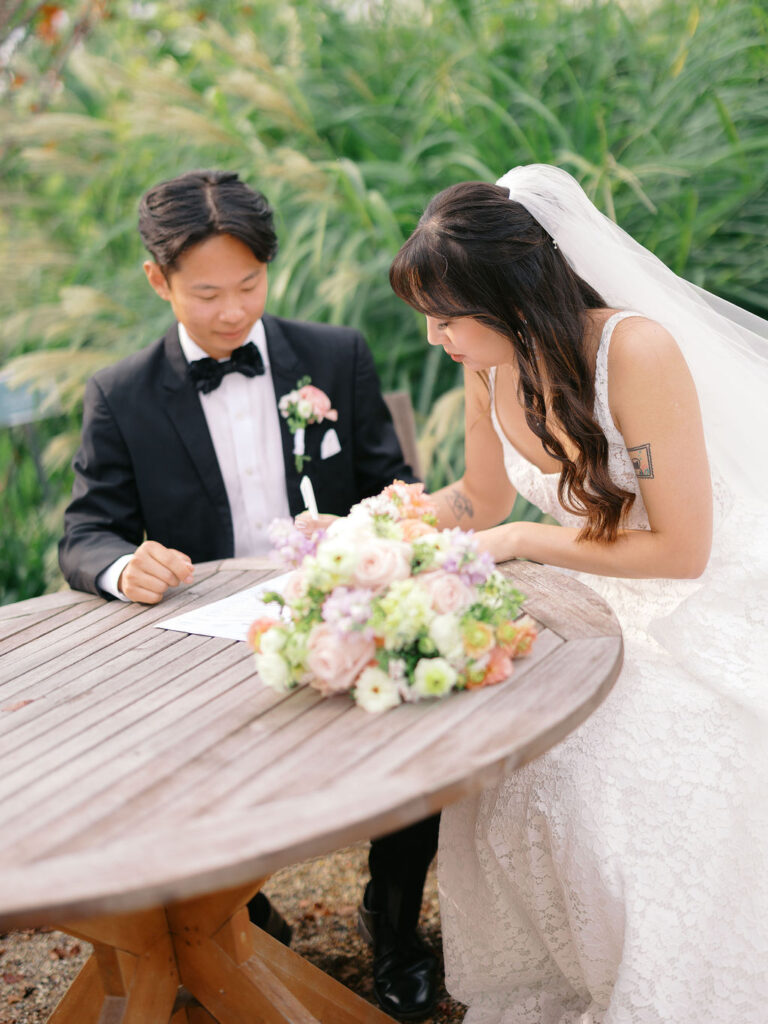 Of the Land Wedding Photos in Michigan on film, joyful celebration with lush florals and bride and groom laughing