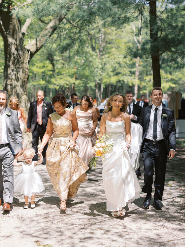 Bride and groom smiling in the sunshine outside Port 393 on 35mm film