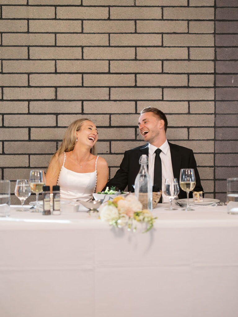 Emotional moment during church wedding ceremony in Holland MI