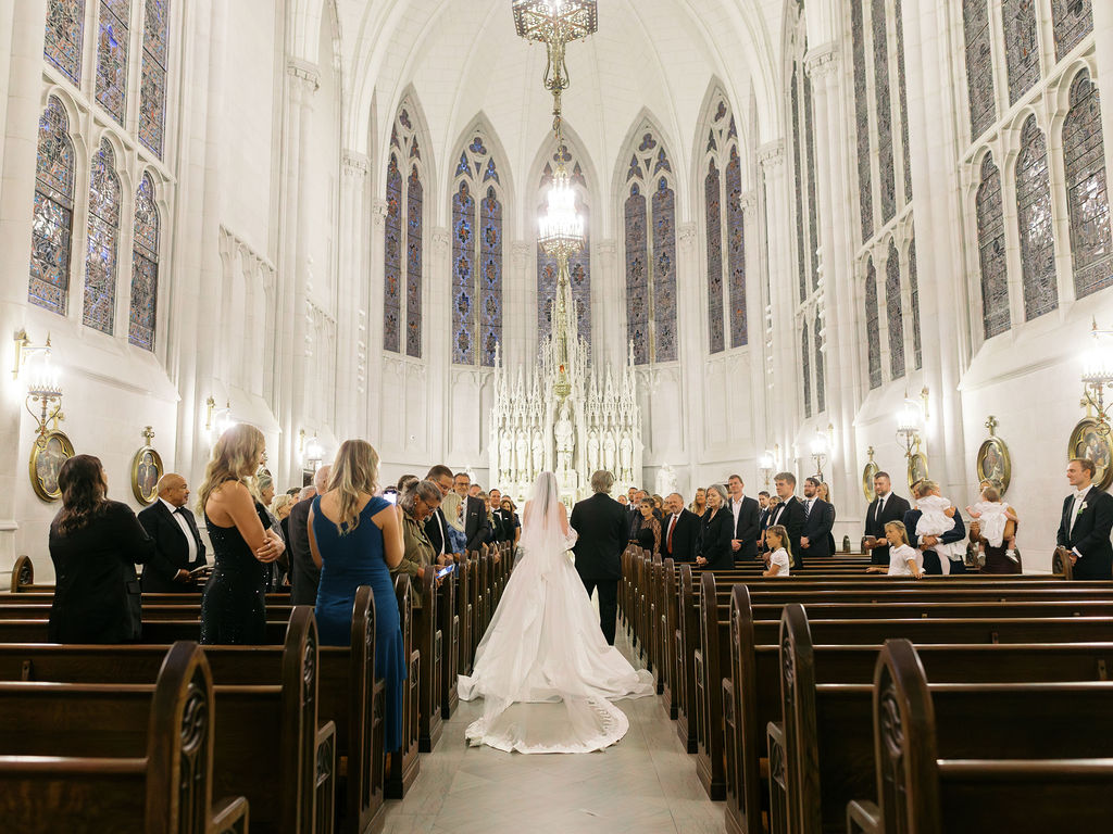 church ceremony at chicago wedding photos on film