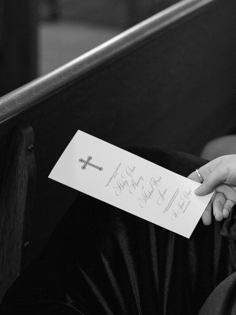 church ceremony at chicago wedding photos on film