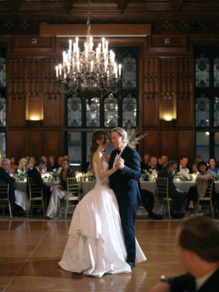 wedding first dance reception at university club of chicago wedding photos