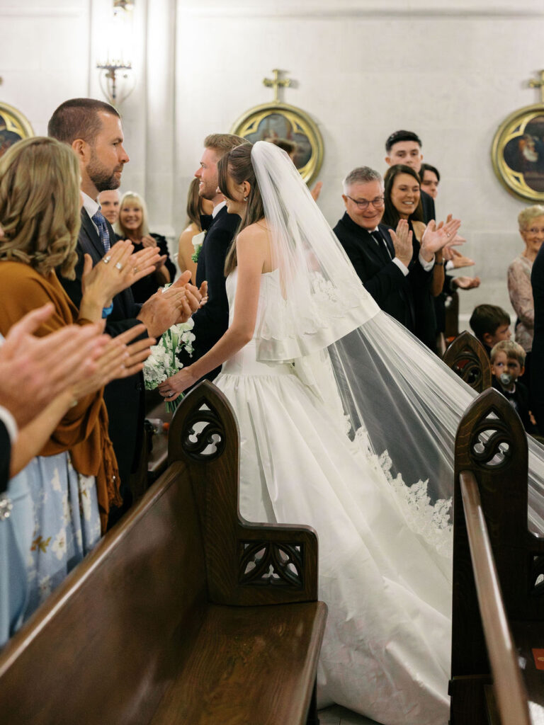 church ceremony at chicago wedding photos on film